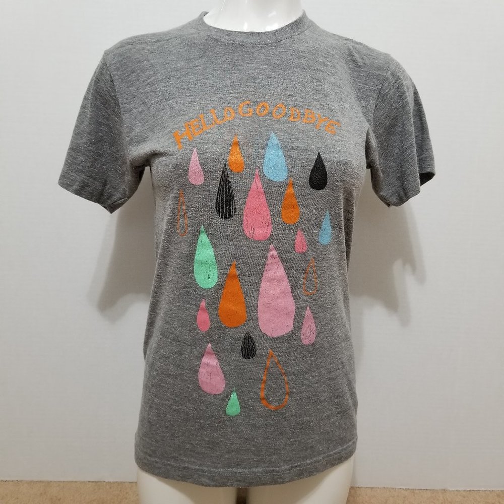 Hellogoodbye shirt Small raindrops rain falling graphic band merch emo